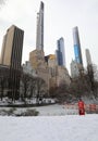 Winter time in Central Park New York Royalty Free Stock Photo