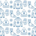 Winter season clothes seamless pattern Royalty Free Stock Photo