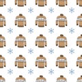 Winter season doodle clothes seamless pattern.