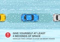 Winter season driving. Give yourself at least 4 seconds of space, vehicles take longer to stop on snowy road.