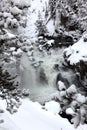 Winter season at falls Royalty Free Stock Photo