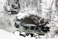 Winter season at falls of Yellowstone Royalty Free Stock Photo