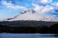 Winter season,Mount Hood Trillium Lake at sunset, National Forest, Oregon,USA Royalty Free Stock Photo