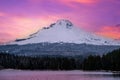 Winter season,Mount Hood Trillium Lake at sunset, National Forest, Oregon,USA Royalty Free Stock Photo