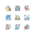 Winter season vacation RGB color icons set