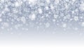 Winter Season Vector Falling Snow With Transparent Snowflakes And Lights Overlay On Light Blue Background Royalty Free Stock Photo