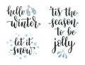 Winter seasonal calligraphy set Royalty Free Stock Photo