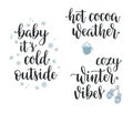 Winter inspirational calligraphy set Royalty Free Stock Photo