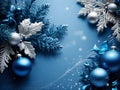 Winter Serenity: Blue Christmas Greeting Card Design Royalty Free Stock Photo