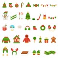 Winter set. Christmas elements. Vector illustrations on white background Royalty Free Stock Photo