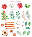 This winter set with 27 handpainted clipart Royalty Free Stock Photo