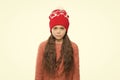 Winter shampoo and conditioner prevent hair damage. Static and frizz. Adorable child long hair soft fur hat. Child care