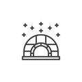 Winter igloo outline icon
