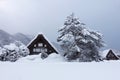 Winter in Shirakawago, Japanese gassho house old village