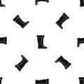 Winter shoes pattern seamless black Royalty Free Stock Photo