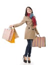 Winter shopping woman