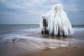 Winter on shore of the Baltic Sea in Kuehlungsborn, Germany Royalty Free Stock Photo