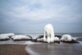 Winter on shore of the Baltic Sea in Kuehlungsborn, Germany Royalty Free Stock Photo