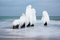 Winter on shore of the Baltic Sea in Kuehlungsborn, Germany Royalty Free Stock Photo