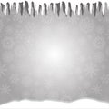 Winter silver snowy background with icicles, snowdrift Royalty Free Stock Photo