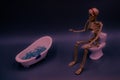 Winter 2022 - Skeleton sitting on a toilet getting ready to take a bath