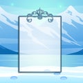 Winter sketch with space for your text on the background of snowy slope of the mountains. Sample of Christmas and New Royalty Free Stock Photo