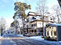 Winter sketches of the architecture of the resort city of Jurmala. Latvia, January 2019