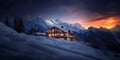 Luxury Winter Ski Chalet Royalty Free Stock Photo