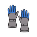 Winter ski gloves color icon