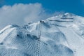 Ski resort in the Alps full of snow