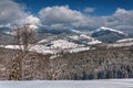 Winter ski resort in The Ukrainian Carpathian mountains, Bukovel Royalty Free Stock Photo