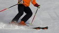 Winter ski slalom ride Royalty Free Stock Photo