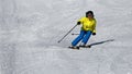 Winter ski slalom ride Royalty Free Stock Photo