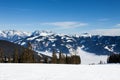 Winter with ski slopes of kaprun resort Royalty Free Stock Photo