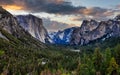 Winter Skies on Yosemite Tunnel View, Yosemite National Park, California Royalty Free Stock Photo