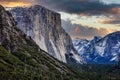 Winter Skies on Yosemite Tunnel View, Yosemite National Park, California Royalty Free Stock Photo