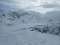 Winter skitouring adventure in granastpitzgruppe mountains in austrian alps Royalty Free Stock Photo