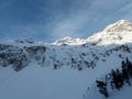 Winter skitouring adventure in granastpitzgruppe mountains in austrian alps Royalty Free Stock Photo