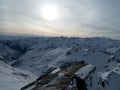 Winter skitouring adventure in granastpitzgruppe mountains in austrian alps Royalty Free Stock Photo