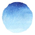 Winter sky round gradient blue watercolor background