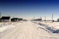 Winter Sky and Snow in a Village