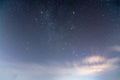 Winter sky with stars and constellations. Orion Gemini Taurus Royalty Free Stock Photo