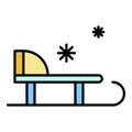 Winter sled icon color outline vector Royalty Free Stock Photo