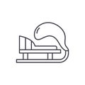 Winter sled line icon concept. Winter sled vector linear illustration, symbol, sign Royalty Free Stock Photo