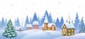 Winter small town banner Royalty Free Stock Photo