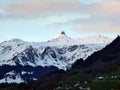 Winter and snow on the Alpine peaks in the mountain range Glarus Alps Royalty Free Stock Photo