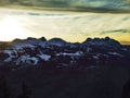 Winter and snow on the Alpine peaks in the mountain range Glarus Alps Royalty Free Stock Photo