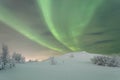 Winter,snow,Aurora,Northern lights,night,stars.