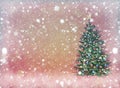 Winter snow background. Blurred snowflakes on Original oil painting - Christmas Royalty Free Stock Photo