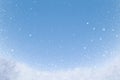 Winter Snow Background With Snowdrifts And Snowflakes On Blue Sky